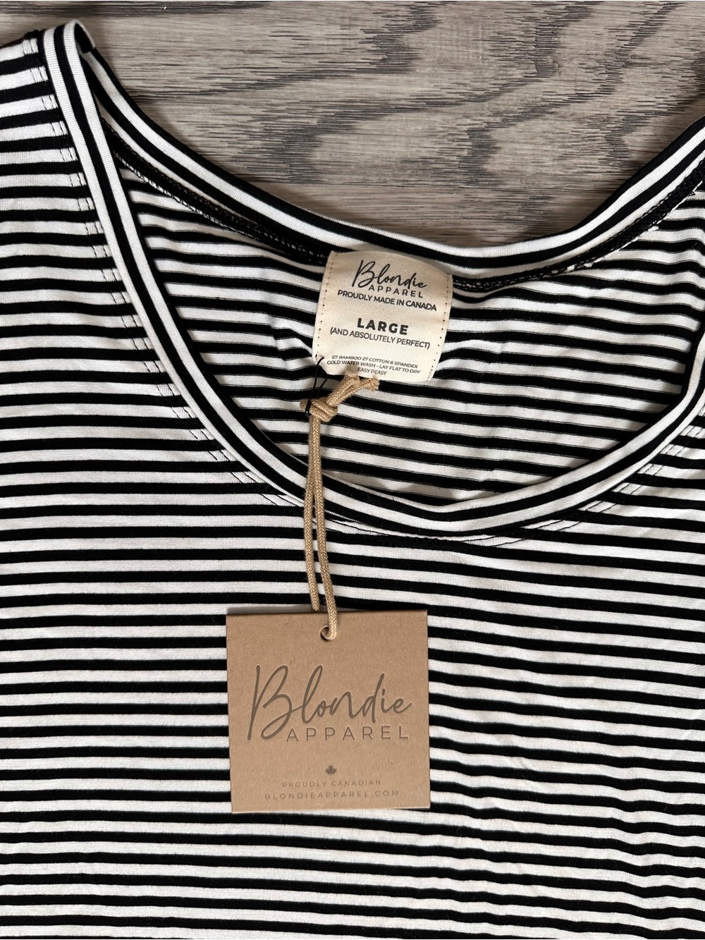 Blondie Black & White Striped Pocket Tee by Blondie Women's Short Sleeve